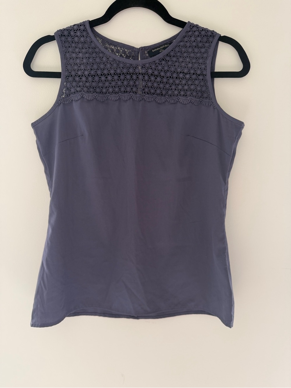Banana Republic Crochet Yoke Tank - Slate Purple